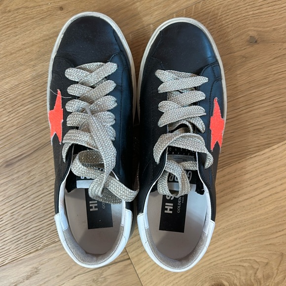 Men  Black and Red Star Sneakers